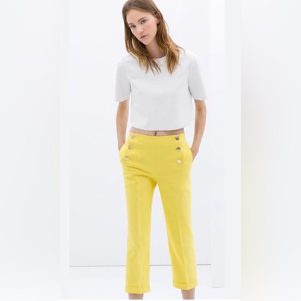 Young Fabulous & Broke Lemon Yellow Cropped Sailor Pants